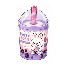 Kawaii Taro Boba Bubble Tea