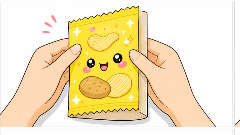 YAY'S Çıtır Cips Paketi Paper Squishy Yapımı - 5. Adım: Ortadan İkiye Katla 📐 Kağıt Sukuşi Yapım Aşaması