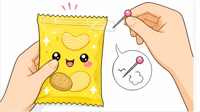 YAY'S Çıtır Cips Paketi Paper Squishy Yapımı - 8. Adım: Son Mühürleme & Hava Tahliye Hilesi 🎈 Kağıt Sukuşi Yapım Aşaması