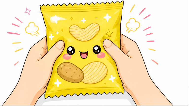 YAY'S Çıtır Cips Paketi Paper Squishy Yapımı - 9. Adım: Büyük Test: Çatır Çutur Sık ve Rahatla! 🎉 Kağıt Sukuşi Yapım Aşaması
