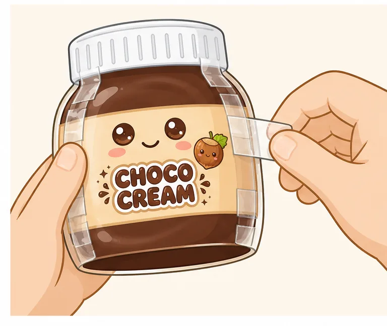 Kawaii Çikolata & Fındık Kreması Kavanozu Paper Squishy Yapımı - 4. Adım: Yan ve Üst Kapak Kenarlarını Bantla 🍫 Kağıt Sukuşi Yapım Aşaması