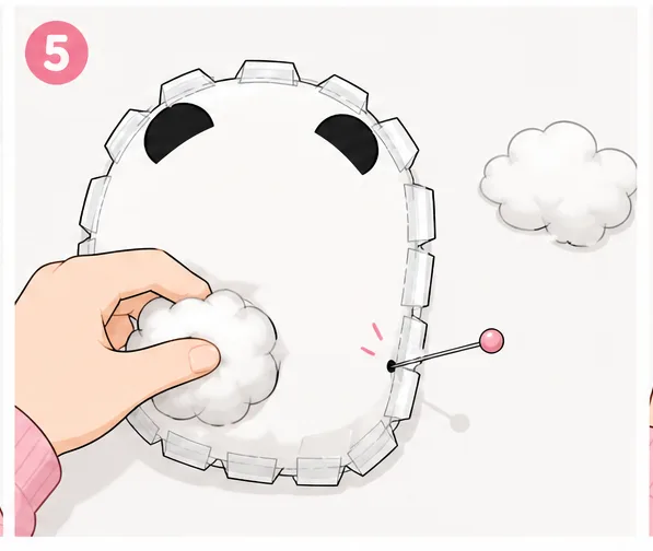 Sevimli Mochi Panda Paper Squishy Yapımı - 5. Adım: Boncuk Elyaf Doldur & Pandayı Tombullaştırıp Kapat ☁️ Kağıt Sukuşi Yapım Aşaması